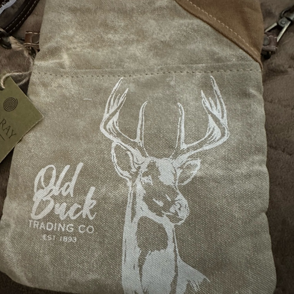 Clea Ray Old Buck Trading Co. Tan Canvas Bag New with tags
